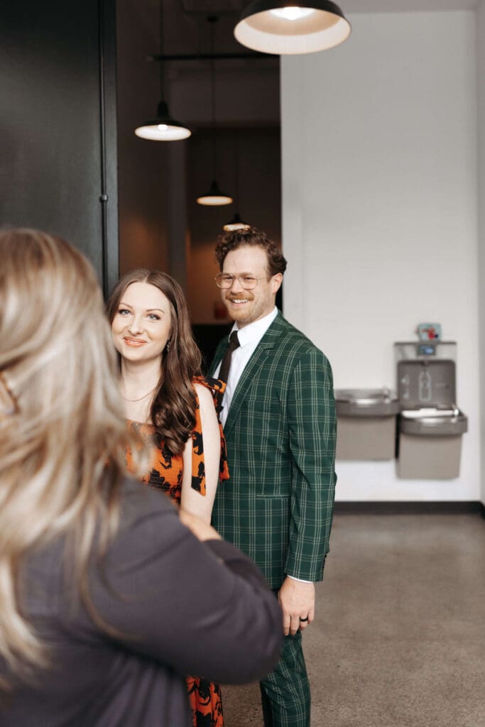 Wedding guests mingle at Urban Daisy in downtown Minneapolis