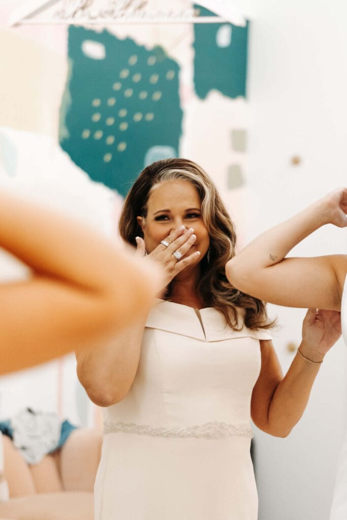 Mother of the bride tears up