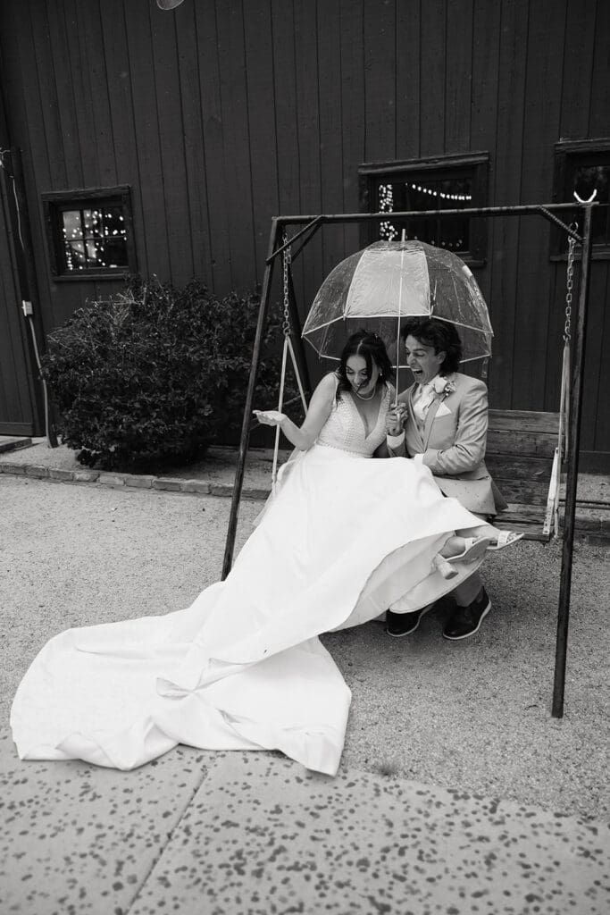 Newlyweds try to stay dry in post-wedding ceremony Arizona rain