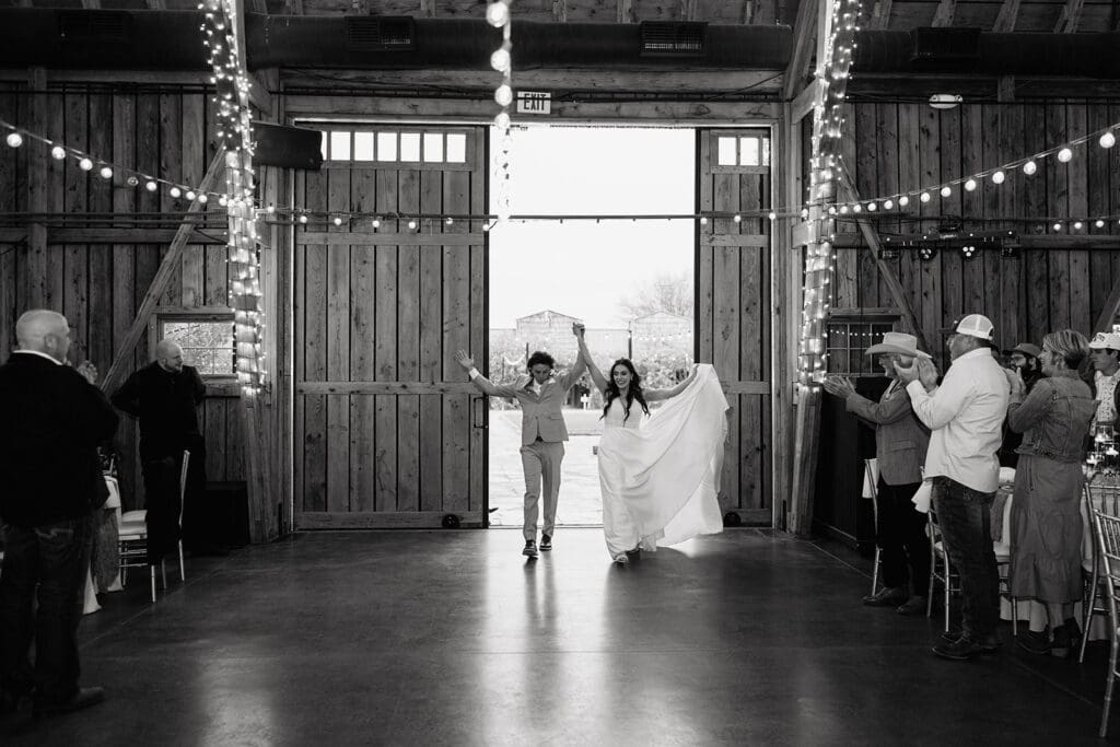 Newlyweds enter Arizona reception space to a roar of cheers