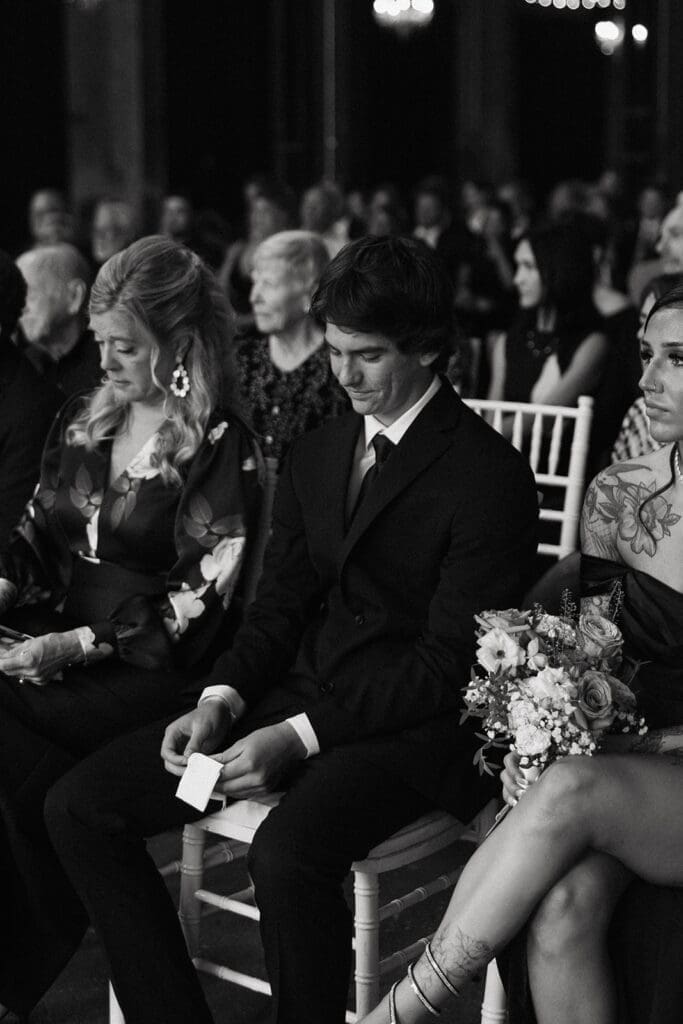 Family members listen during the ceremony, capturing the quiet emotional moments that often become favorite wedding gallery images.